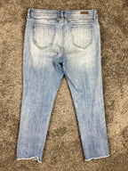 KUT from the Kloth Catherine Jeans  Womens Crop Straight Leg Raw Hem Sz 10