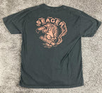 Seager Graphic T-Shirt Mens Black Eagle Skull Short Sleeve Tee Sz L