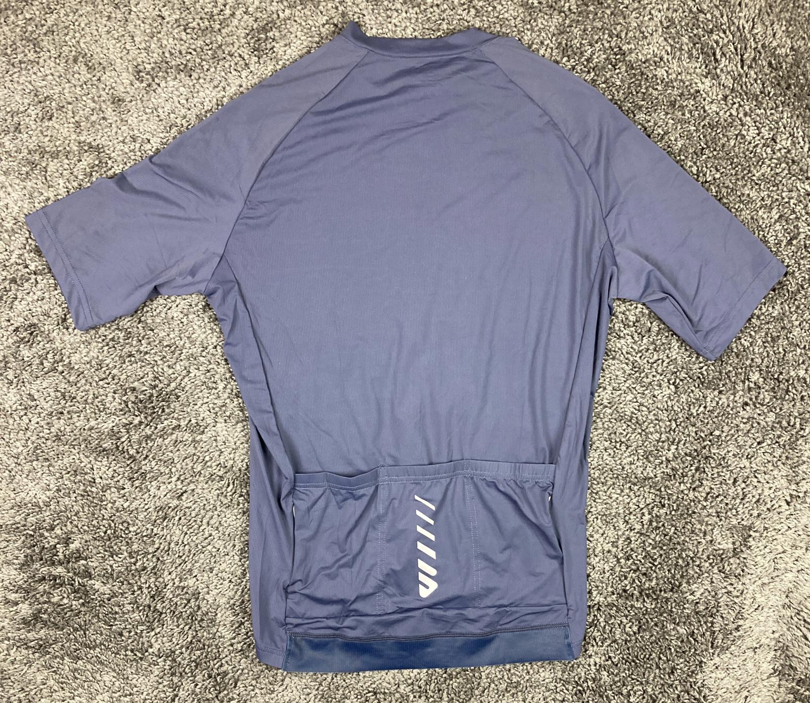 Wulibike Men’s Cycling Jersey Blue Short Sleeve 3-Pocket Full Zip Top Size M NWT