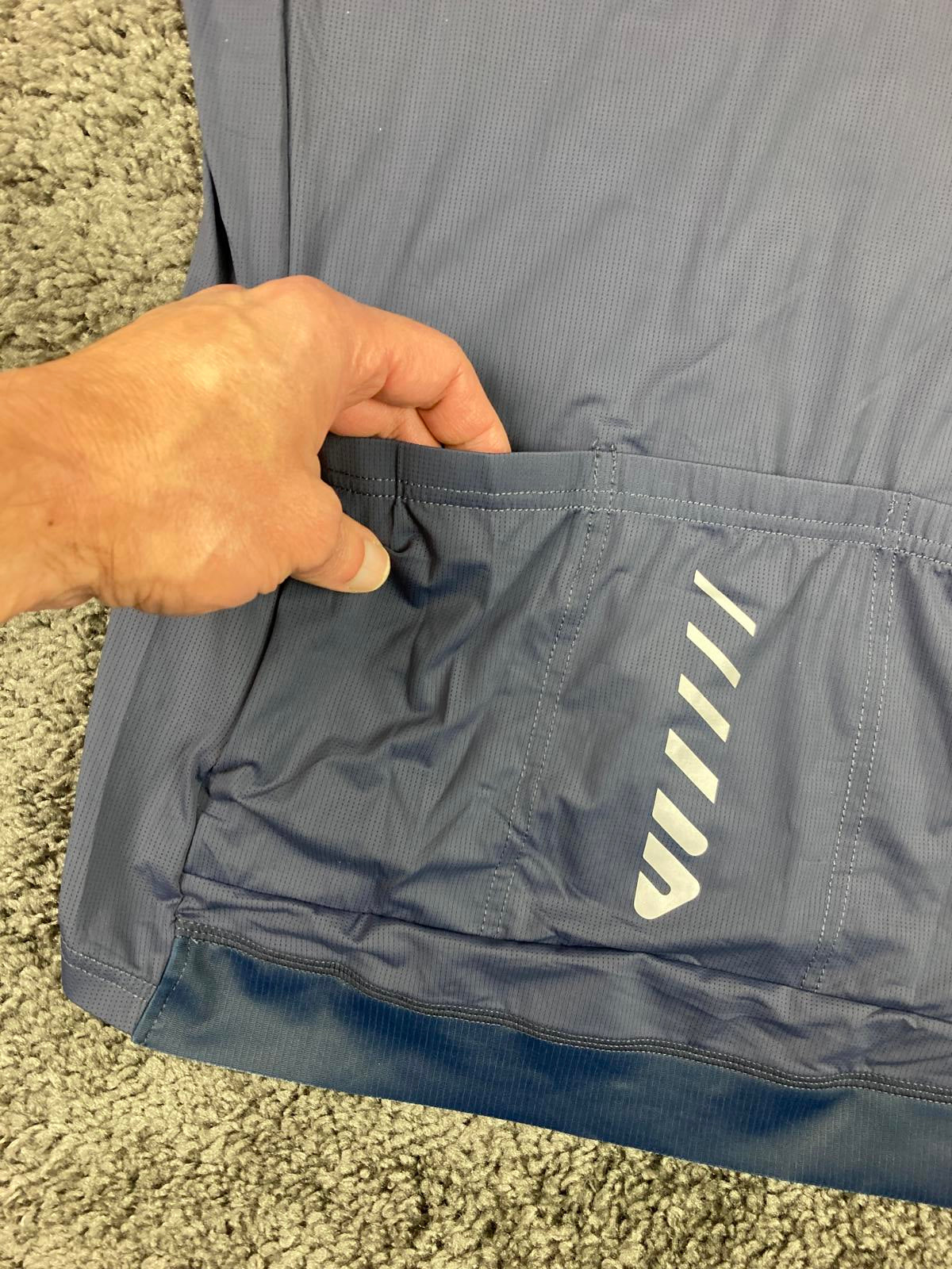 Wulibike Men’s Cycling Jersey Blue Short Sleeve 3-Pocket Full Zip Top Size M NWT