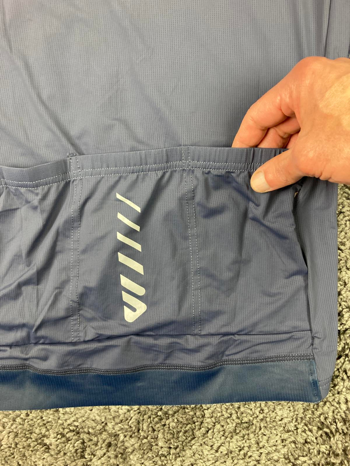 Wulibike Men’s Cycling Jersey Blue Short Sleeve 3-Pocket Full Zip Top Size M NWT