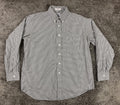 Huntington Mens Dress Shirt 100% Egyptian Cotton Black White Gingham Sz  17 34