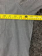 Huntington Mens Dress Shirt 100% Egyptian Cotton Black White Gingham Sz  17 34