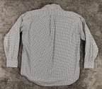 Huntington Mens Dress Shirt 100% Egyptian Cotton Black White Gingham Sz  17 34