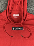 Zoo York Hoodie Mens Red Black Layered Long Sleeve Skate Pullover Pocket Sz S
