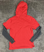 Zoo York Hoodie Mens Red Black Layered Long Sleeve Skate Pullover Pocket Sz S