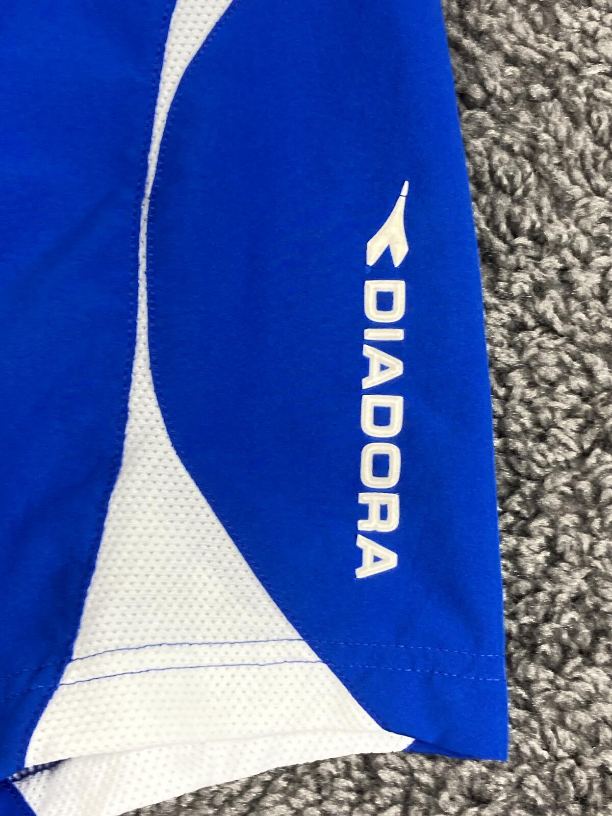 Diadora Mens Soccer Shorts Large Blue White Training Athletic Running Gym Sz XL