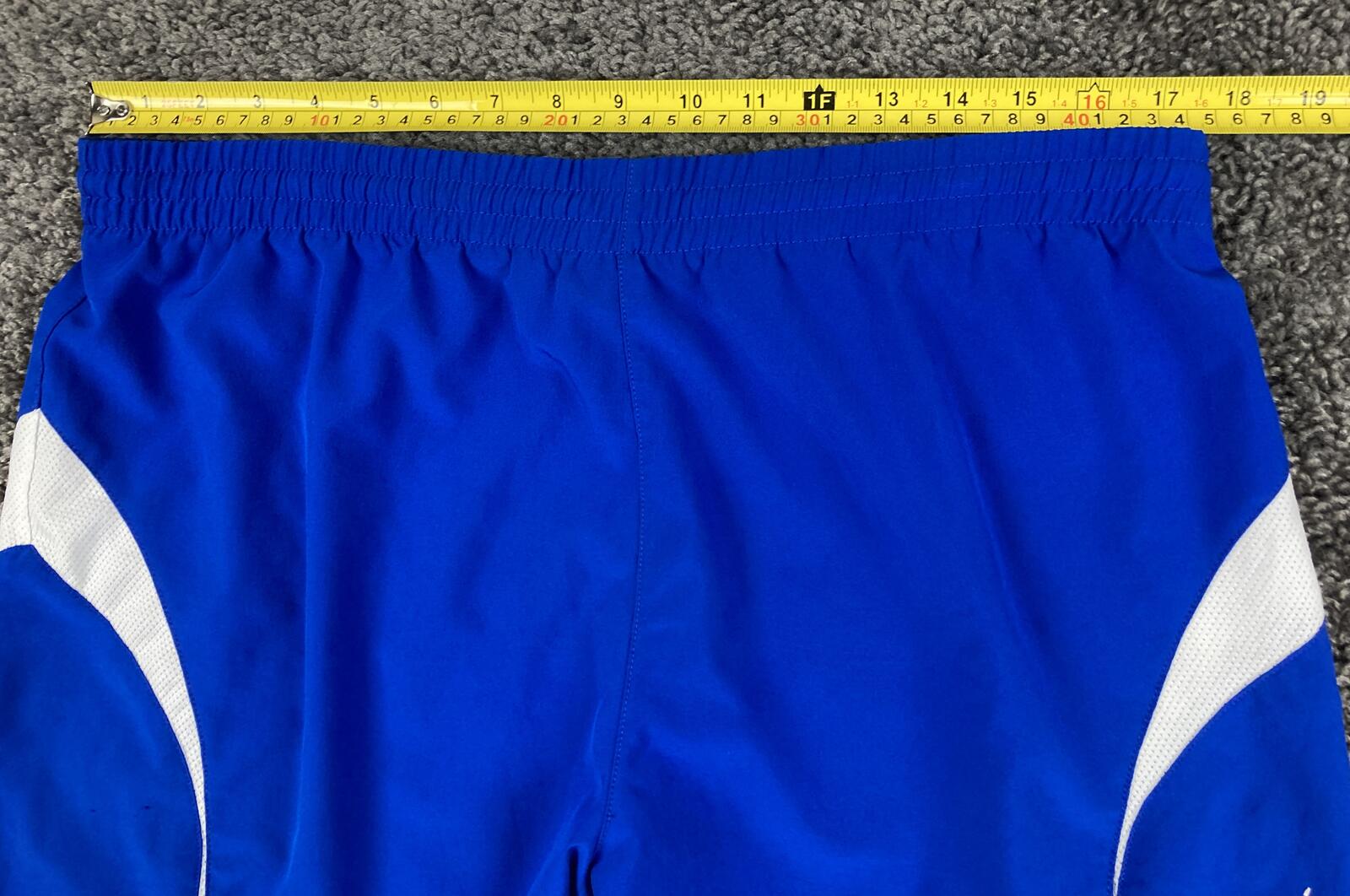 Diadora Mens Soccer Shorts Large Blue White Training Athletic Running Gym Sz XL
