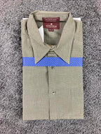 VTG 90s Nordstrom Sailboat Logo Dress Shirt Tan 100s 2-Ply Cotton Sz 16.5 34 NWT
