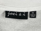 Joei & i White Floral Lace Sleeve Sweatshirt Womens Pullover Sz 1X