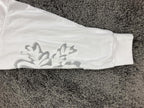 Joei & i White Floral Lace Sleeve Sweatshirt Womens Pullover Sz 1X