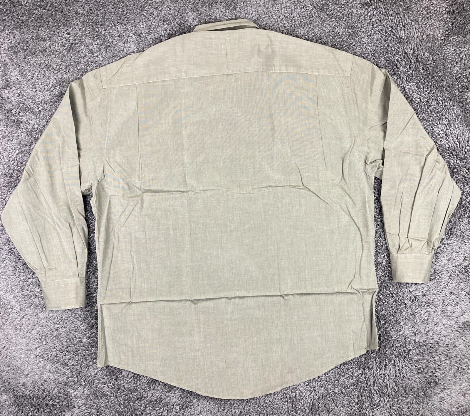 VTG 90s Nordstrom Sailboat Logo Dress Shirt Tan 100s 2-Ply Cotton Sz 16.5 34 NWT