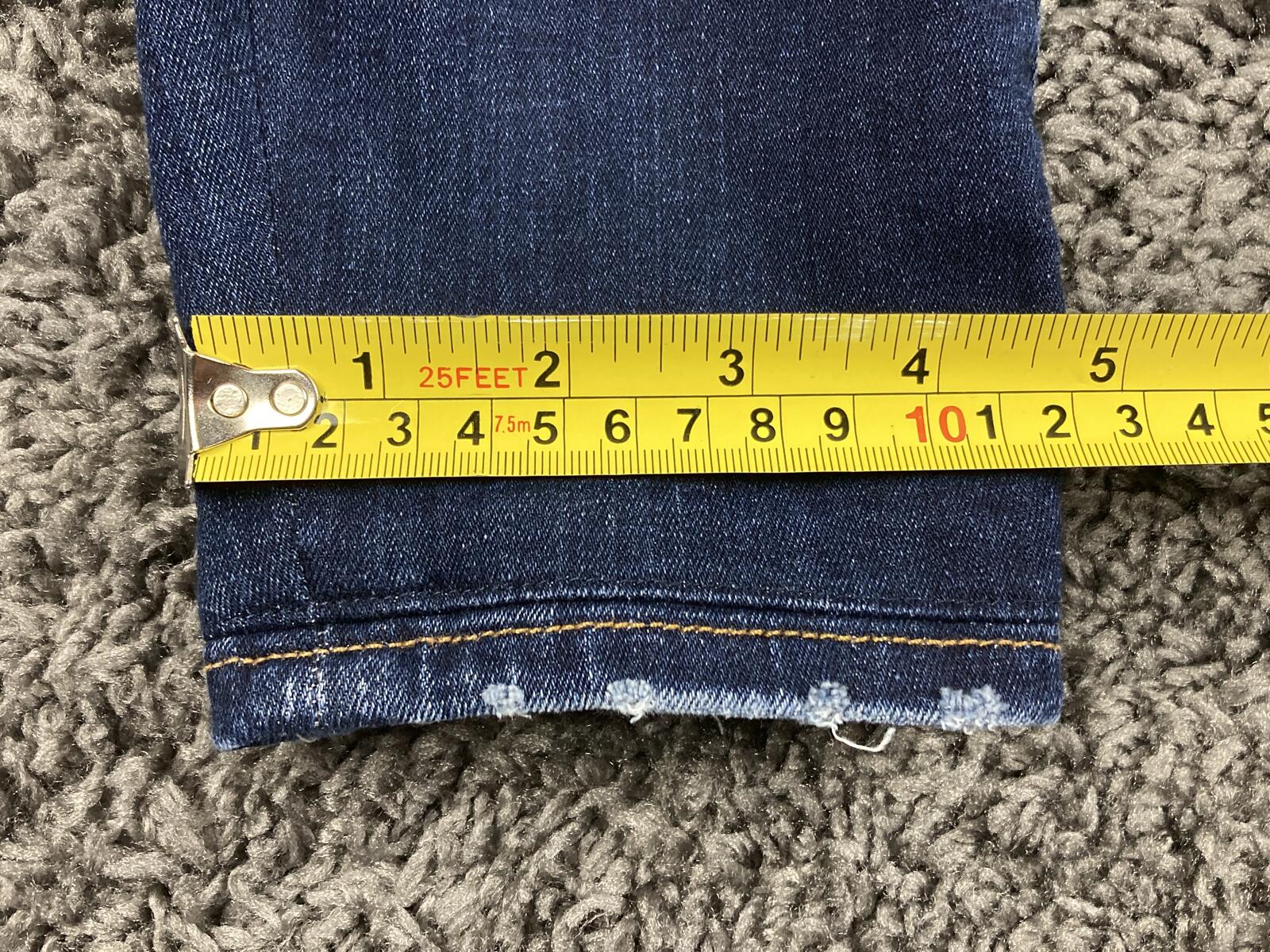 Hudson Krista Super Skinny Jeans Womens Distressed Blue Crop Ankle Stretch Sz 28
