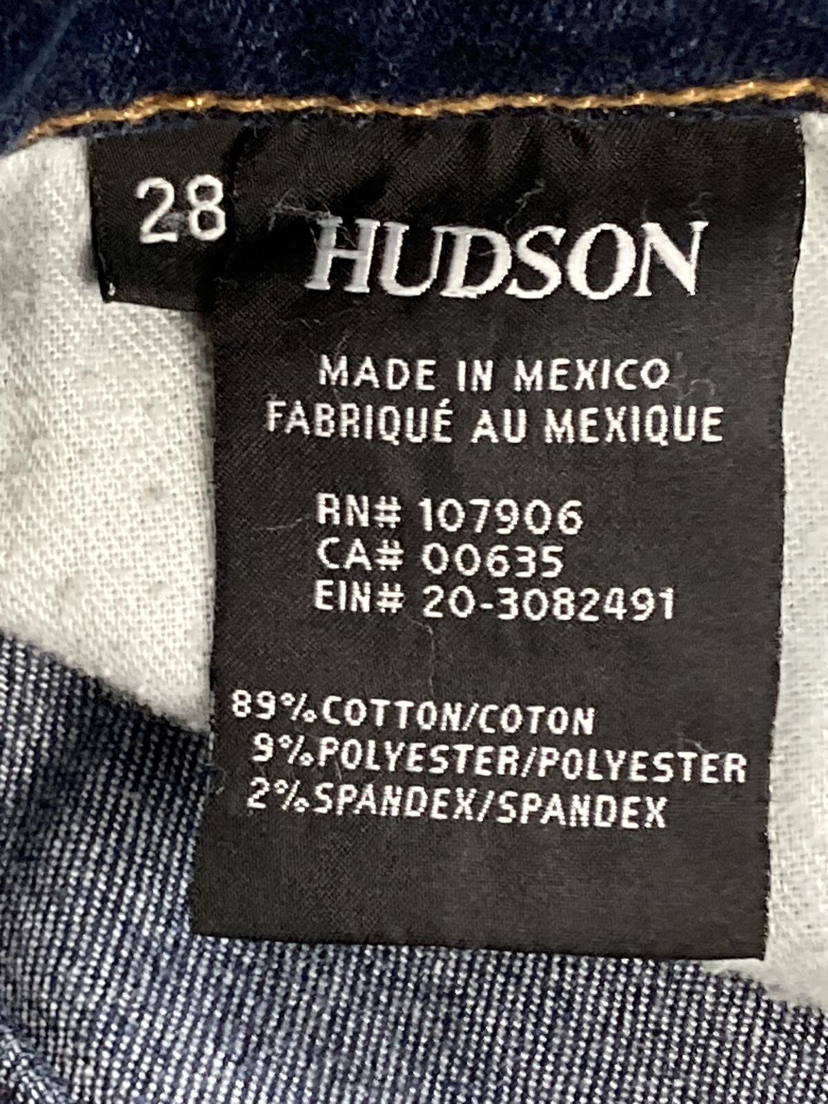 Hudson Krista Super Skinny Jeans Womens Distressed Blue Crop Ankle Stretch Sz 28