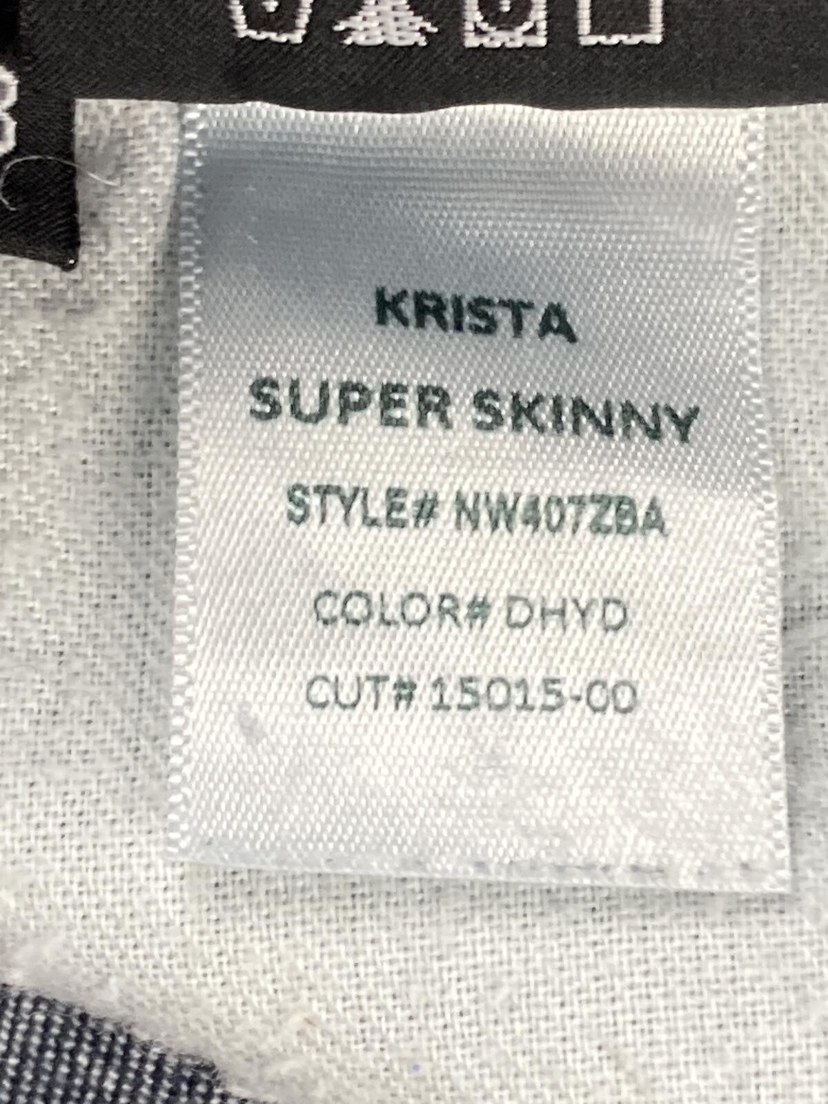 Hudson Krista Super Skinny Jeans Womens Distressed Blue Crop Ankle Stretch Sz 28