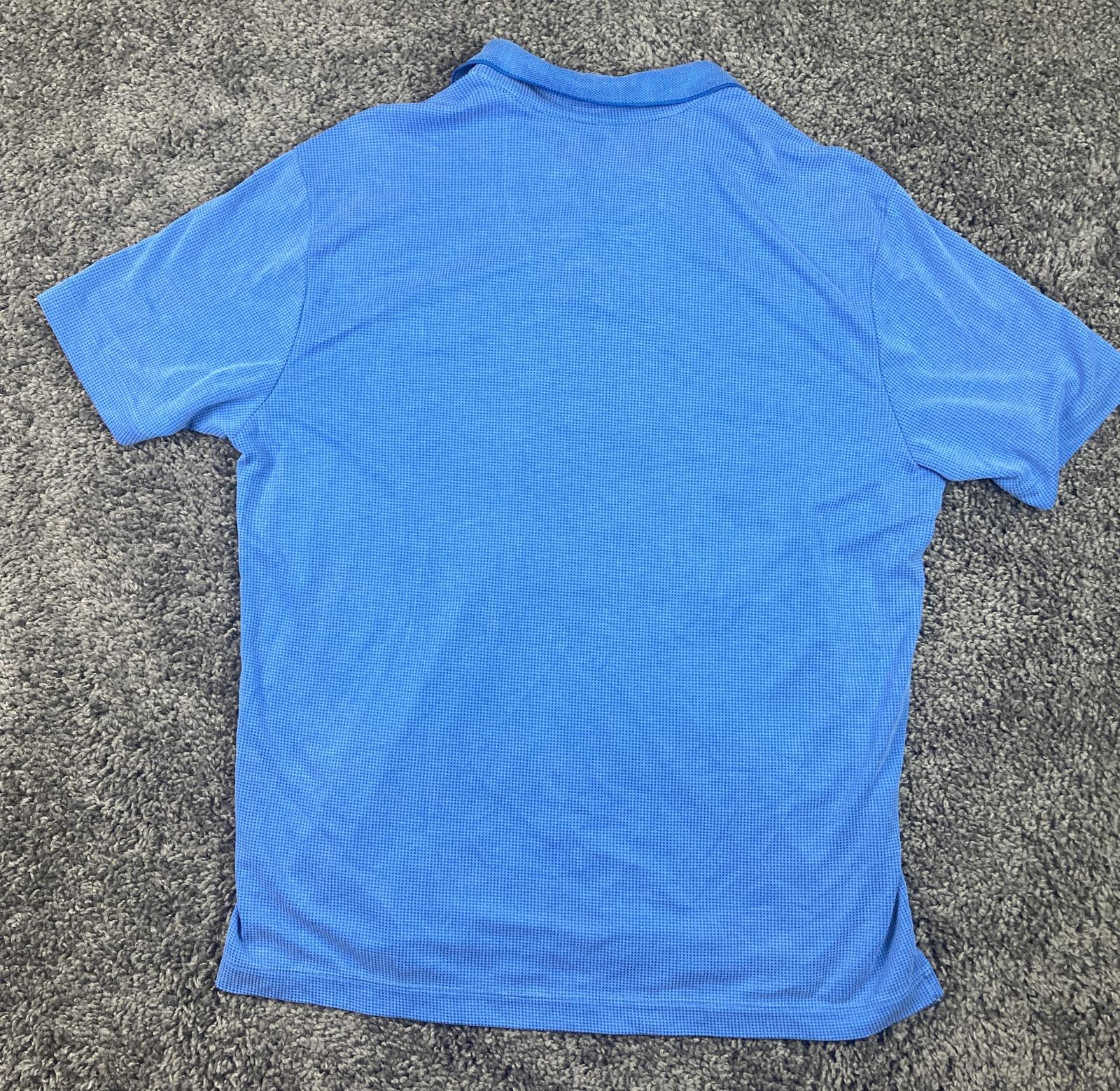 Tommy Bahama Men Sz L Blue Modal Polo Shirt Soft Marlin Logo Lightweight