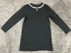 Kate Spade Girls 10Y Black Pearl Necklace Dress Red Bow Spade Charm 140 LS