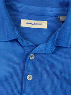 Tommy Bahama Men Sz L Blue Modal Polo Shirt Soft Marlin Logo Lightweight