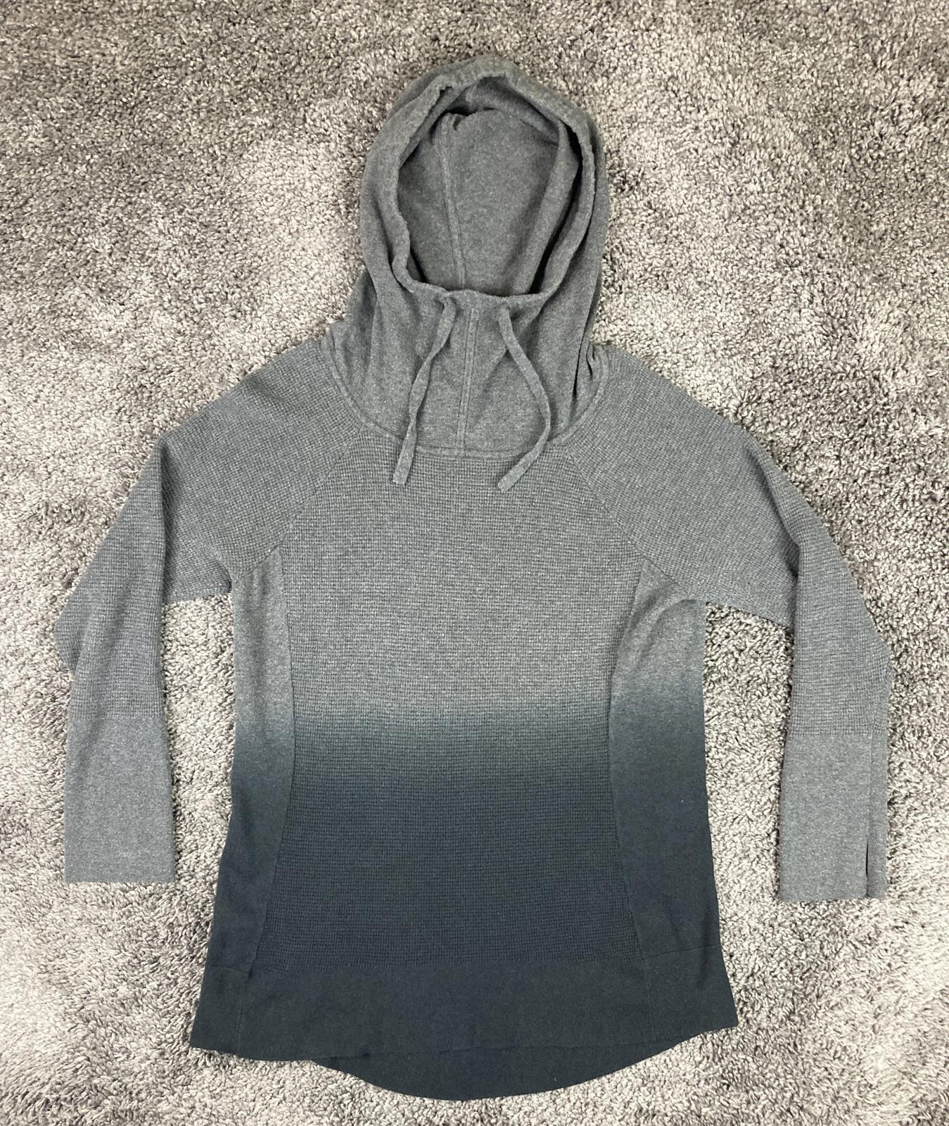 CALIA Carrie Underwood Effortless Ombre Hoodie Tunic Cashmere Blend Gray Sz M
