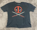 Marvel Deadpool T Shirt Mens Black Graphic Tee Crossed Swords Logo Comic Book XL