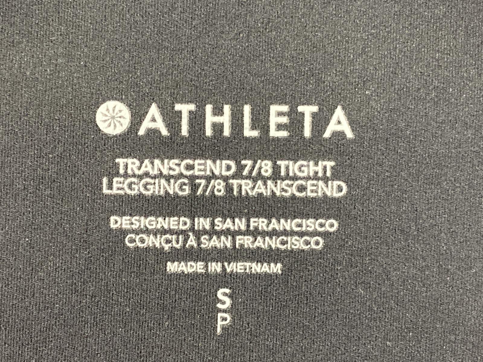 Athleta Transcend 7/8 Tight Leggings Black Yoga Pants Sz SP Small  Petite