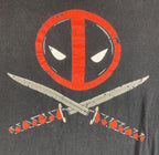 Marvel Deadpool T Shirt Mens Black Graphic Tee Crossed Swords Logo Comic Book XL