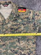 Tru-Spec BDU Camo Combat Jacket Shirt Regular Digital Woodland German Flag Sz L