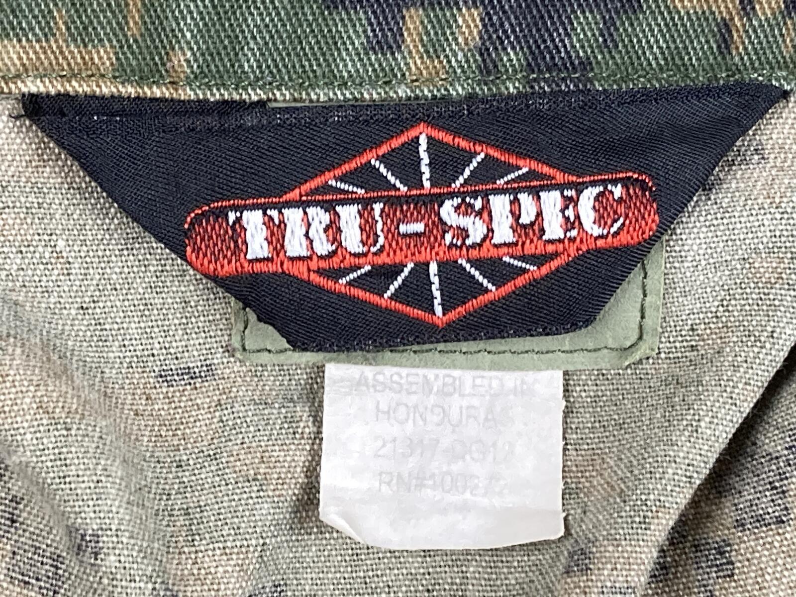 Tru-Spec BDU Camo Combat Jacket Shirt Regular Digital Woodland German Flag Sz L