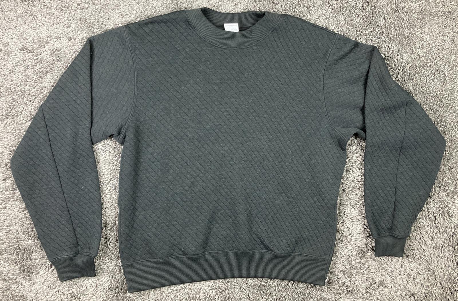 Nimble Activewear Womens Quilted Side Zip Sweatshirt Wool Blend Gray Bondi Sz M