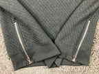 Nimble Activewear Womens Quilted Side Zip Sweatshirt Wool Blend Gray Bondi Sz M