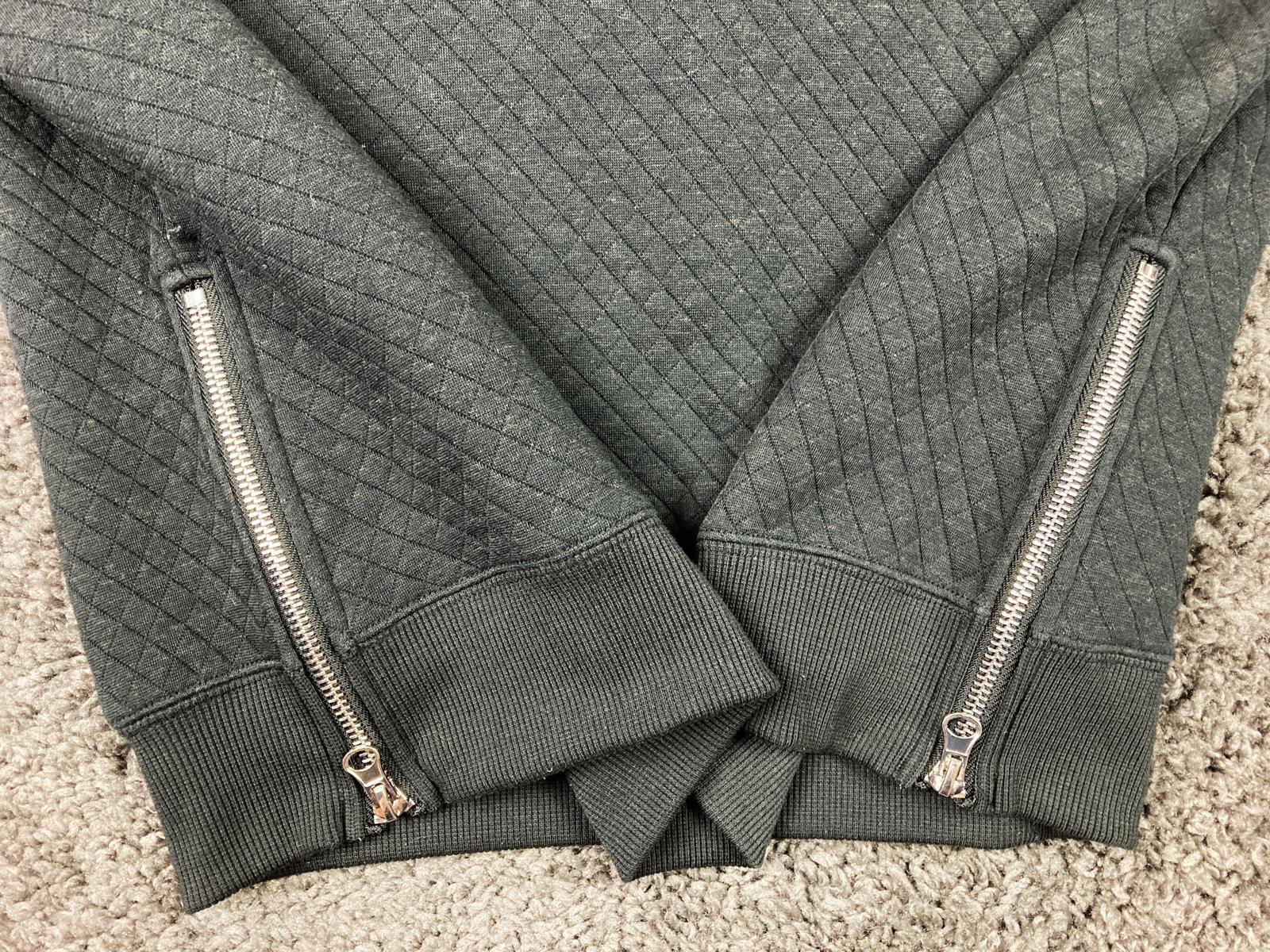Nimble Activewear Womens Quilted Side Zip Sweatshirt Wool Blend Gray Bondi Sz M