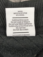 Nimble Activewear Womens Quilted Side Zip Sweatshirt Wool Blend Gray Bondi Sz M