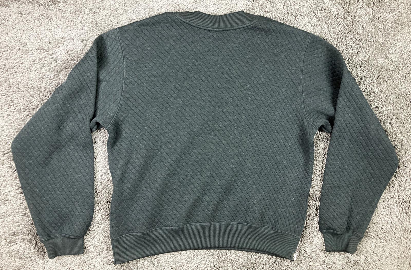Nimble Activewear Womens Quilted Side Zip Sweatshirt Wool Blend Gray Bondi Sz M