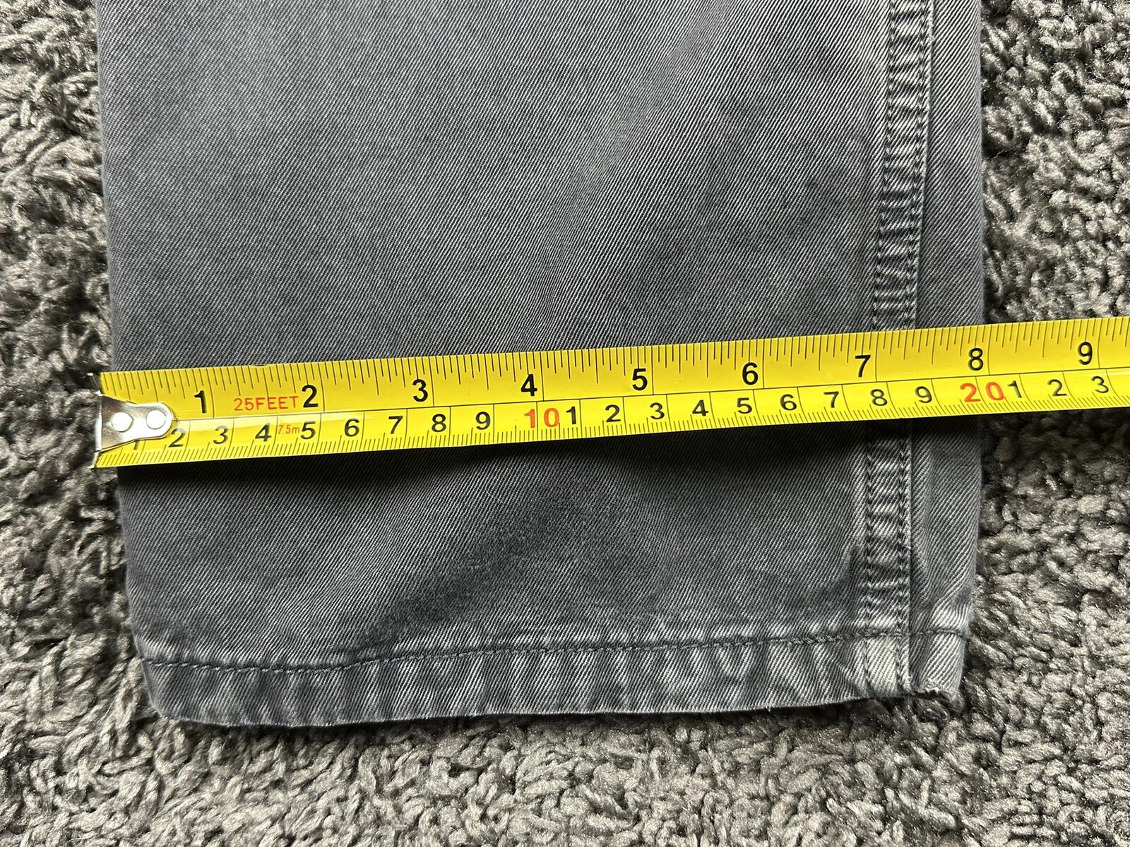 Integriti Mens Jeans Charcoal Black Straight Denim Distressed Hem Sz 33x34