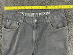 Integriti Mens Jeans Charcoal Black Straight Denim Distressed Hem Sz 33x34