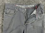 Integriti Mens Jeans Charcoal Black Straight Denim Distressed Hem Sz 33x34