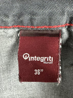 Integriti Mens Jeans Charcoal Black Straight Denim Distressed Hem Sz 33x34