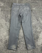 Integriti Mens Jeans Charcoal Black Straight Denim Distressed Hem Sz 33x34