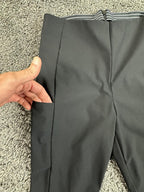 Athleta Wander Slim Pant Black Trek Tech High Rise Back Zip Ankle Slit Sz 4P