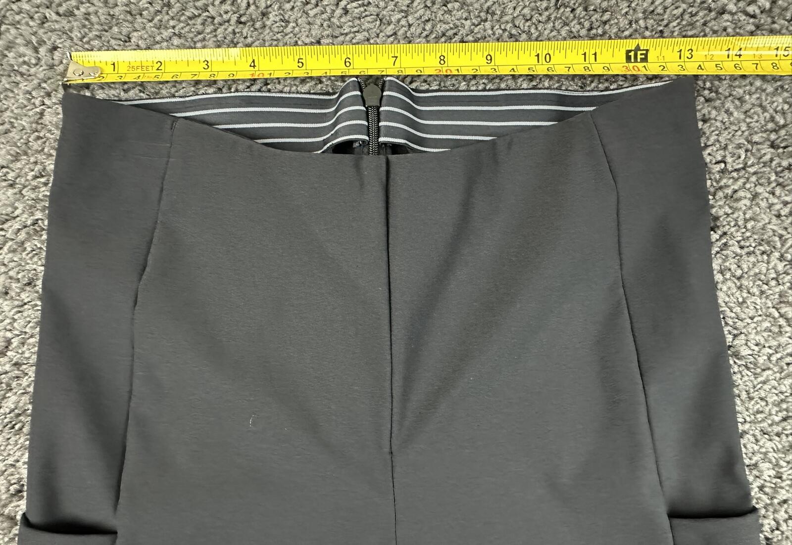 Athleta Wander Slim Pant Black Trek Tech High Rise Back Zip Ankle Slit Sz 4P