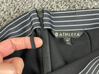 Athleta Wander Slim Pant Black Trek Tech High Rise Back Zip Ankle Slit Sz 4P