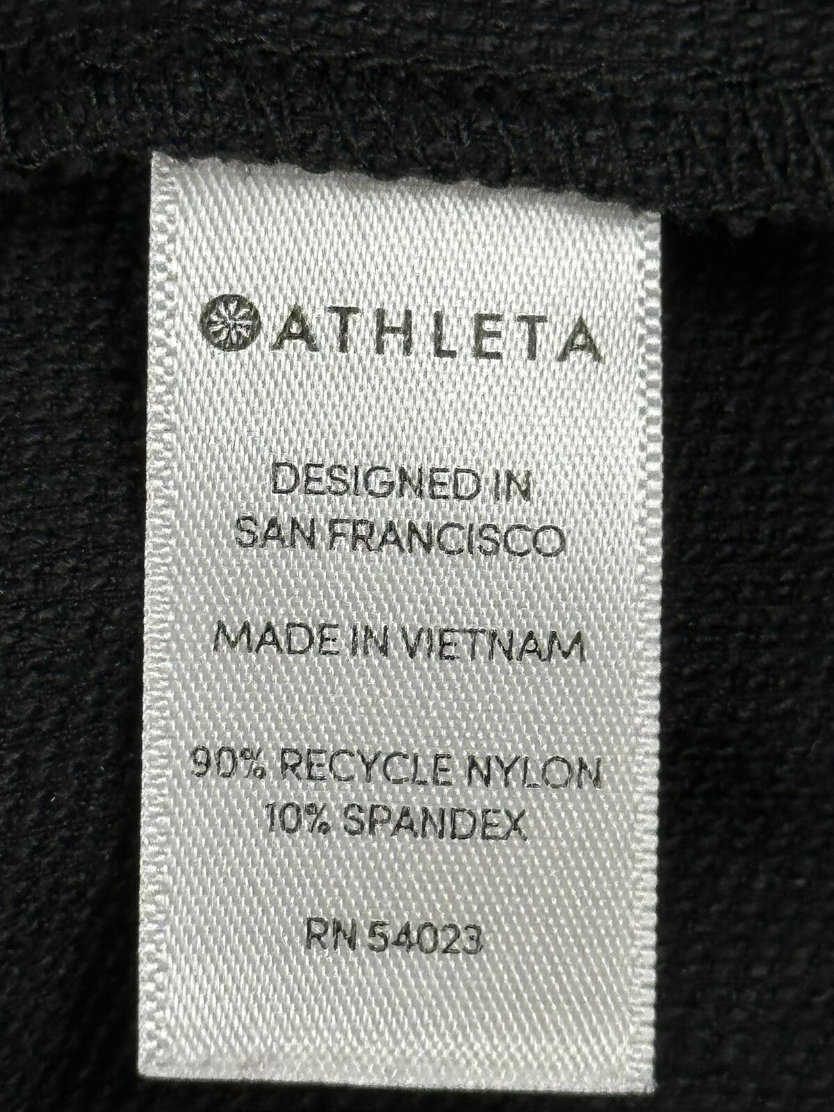 Athleta Wander Slim Pant Black Trek Tech High Rise Back Zip Ankle Slit Sz 4P