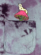 RIPNDIP Shirt Mens Purple Tie Dye Mushroom Hookah Cat Lord Nermal Pocket Tee S
