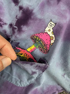 RIPNDIP Shirt Mens Purple Tie Dye Mushroom Hookah Cat Lord Nermal Pocket Tee S