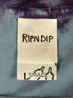 RIPNDIP Shirt Mens Purple Tie Dye Mushroom Hookah Cat Lord Nermal Pocket Tee S