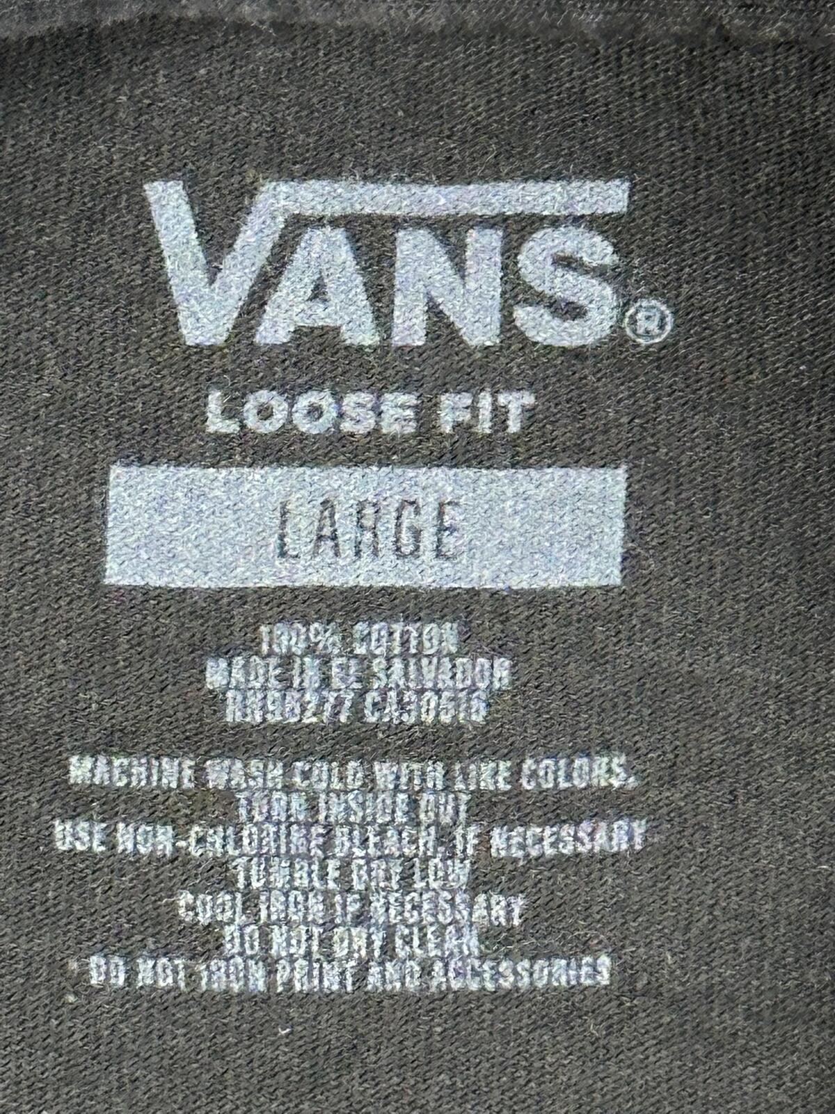 Vans Shirt Mens Black Loose Fit Crying Sunface Gothic Pink Graphic Skate Tee L