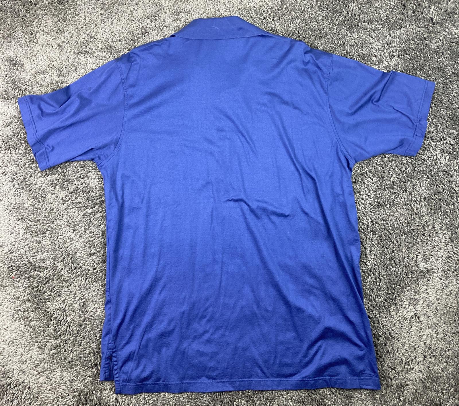 Peter Millar Blue Cotton Polo Shirt Men XL Made in Korea Casual Knit Top