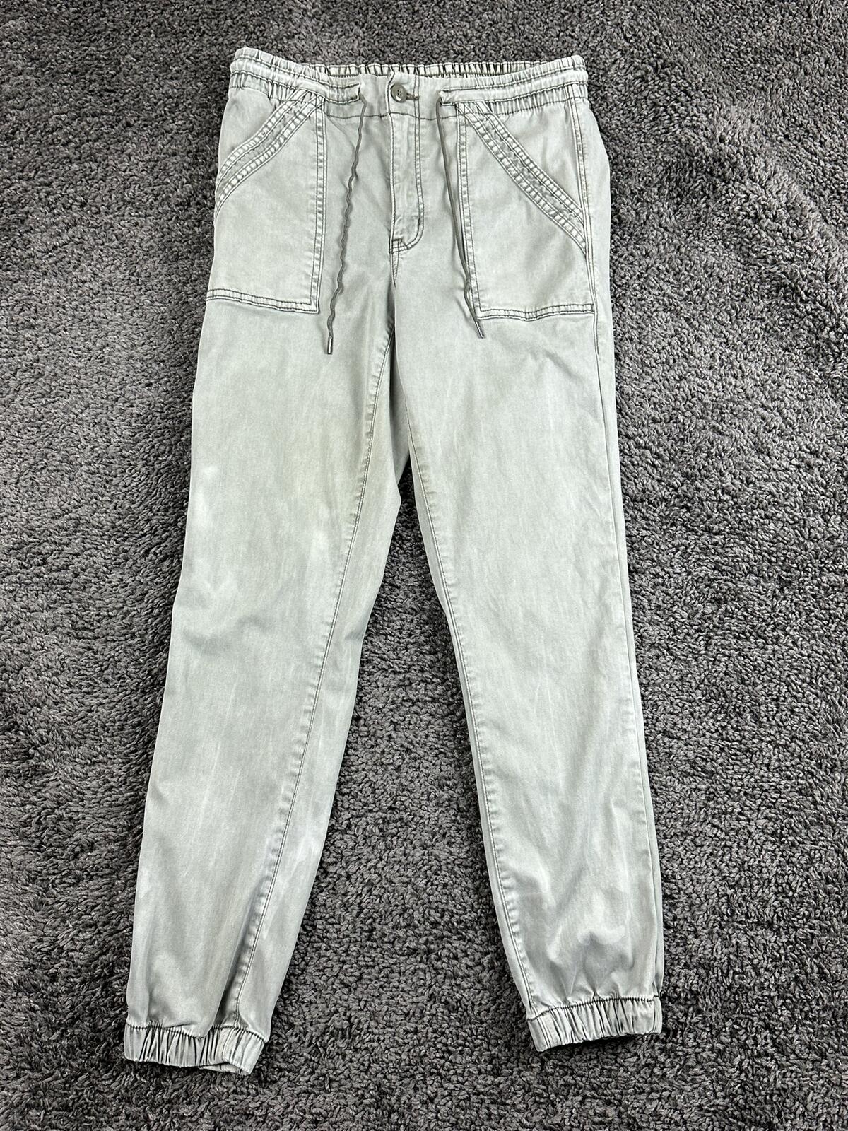 American Eagle High Waisted Utility Joggers Cargo Pants Stretch Sage Green Sz 8