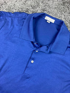 Peter Millar Blue Cotton Polo Shirt Men XL Made in Korea Casual Knit Top