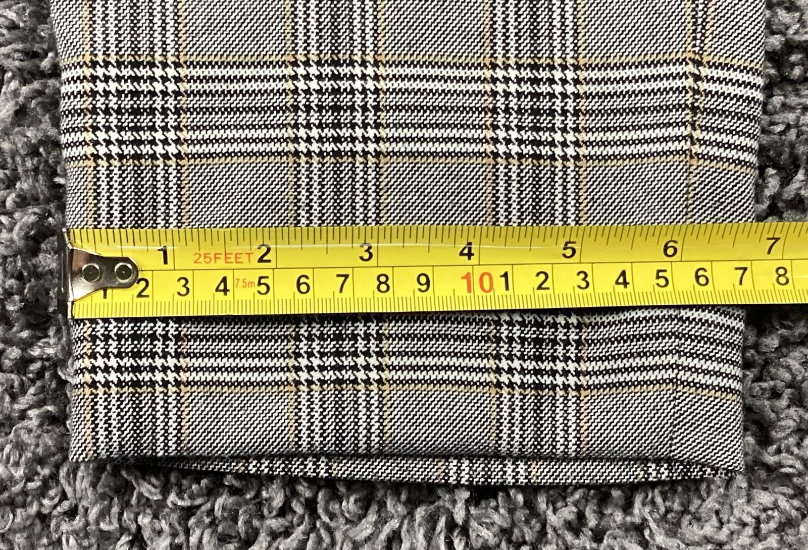 Zara Gray Plaid Dress Pants Womens Elastic Waist Tapered Slim Fit Trousers XL 34